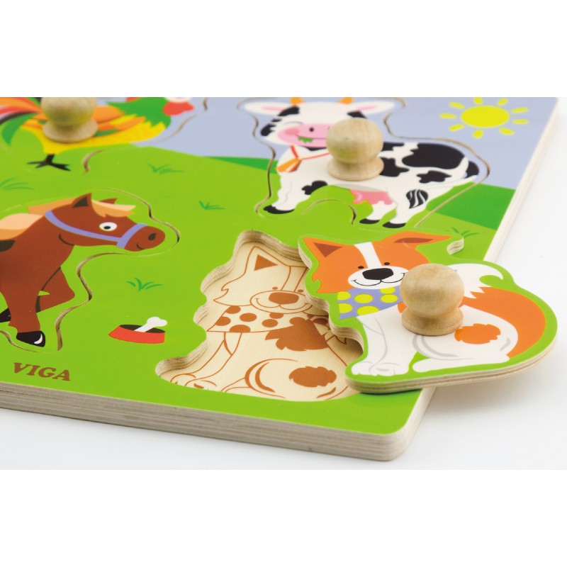 Puzzle cu manere - animale de la ferma